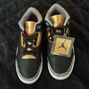 Nike Air Jordan 3 Retro Women’s Black Cement Gold CK9246-067 Size 6.5 NEW